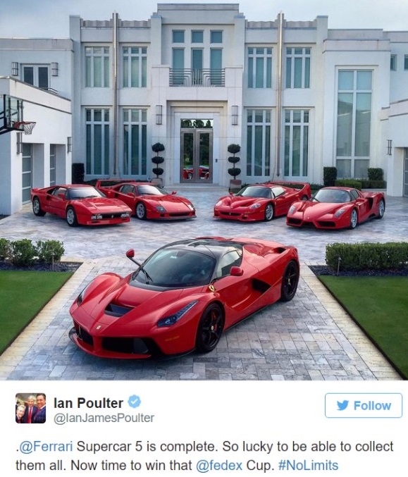 Ian Poulter turned professional from a handicap of 4. Here's some of his multi million pound car collection that he shared on Twitter