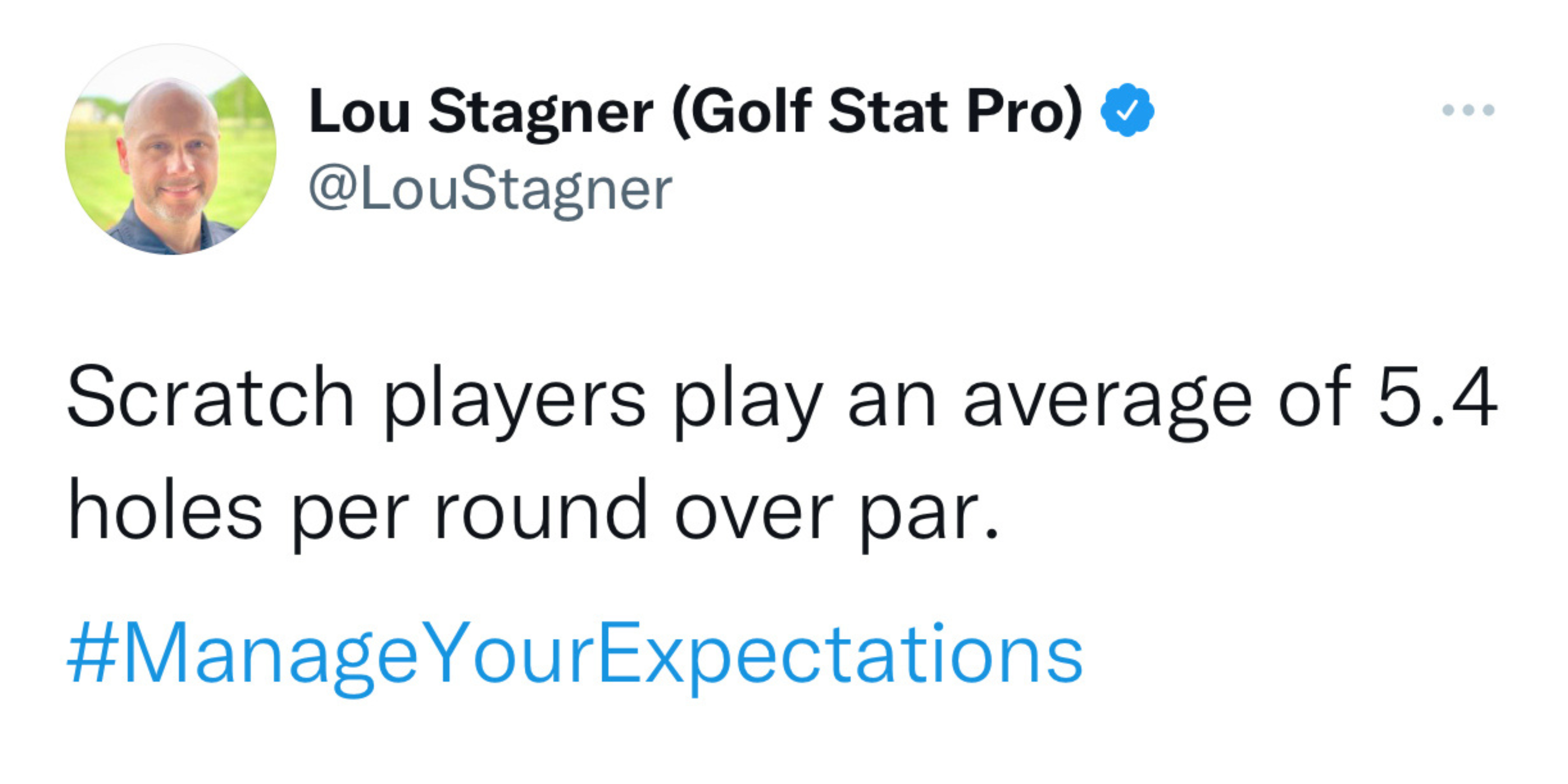Lou Stagner - Scratch Players play an average of 5.4 holes per round over par