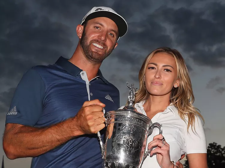 Dustin Johnson pictured with wife Paulina Gretzky