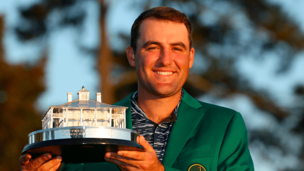 Scottie Scheffler with The Masters Trophy