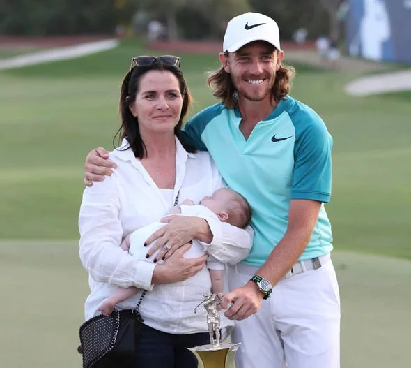 Tommy Fleetwood with Wife Clare Craig and Son Frankie Fleetwood