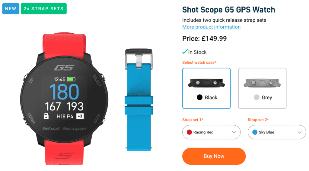 Shot Scope G5 GPS Golf Watch - Create Your Own Vibe