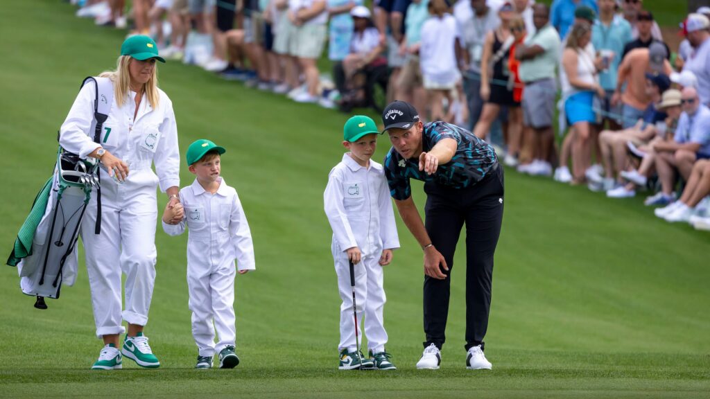Danny Willett and family at the Masters Par 3 Tournament