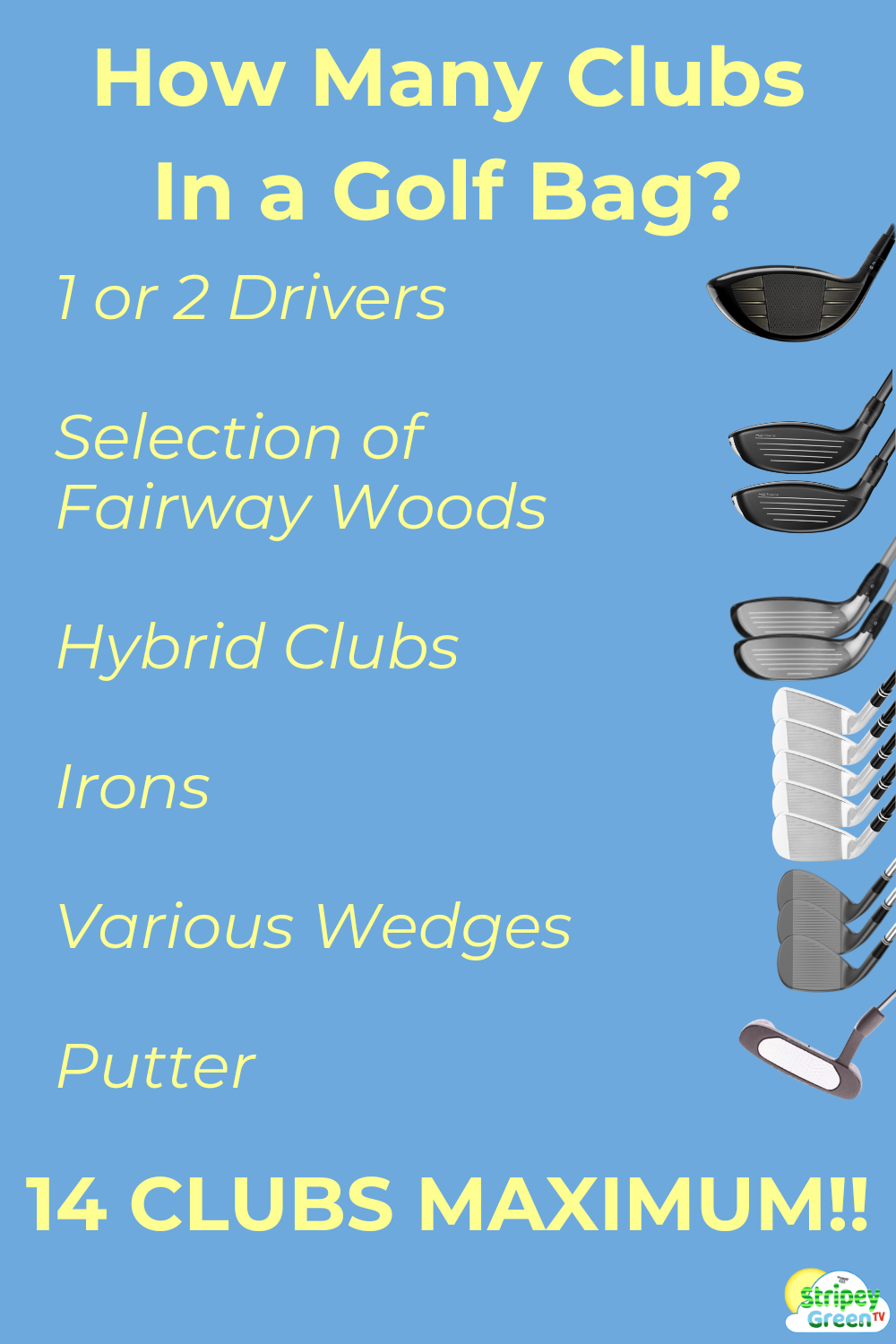 How Many Golf Clubs Allowed or Needed in Your Bag? Stripey Green TV